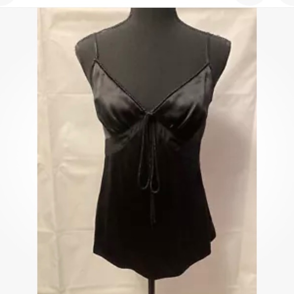 Beth Bowley Tops - Black silk zip side cami tank top